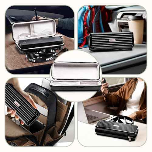 Portable Carrying Case Compatible MT610 / MT610 Pro Portable Thermal Printer, Storage Case for Thermal Printer and Accessories (Case Only), Black