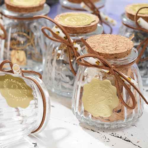 PigPotParty 100 PCS Gold Embossed Envelope Stickes-Heart Stickes Foil Envelope Seal for Wedding Invitations, Halloween,Christmas Greeting Cards£¬Party Favors£¬Self-Adhesive