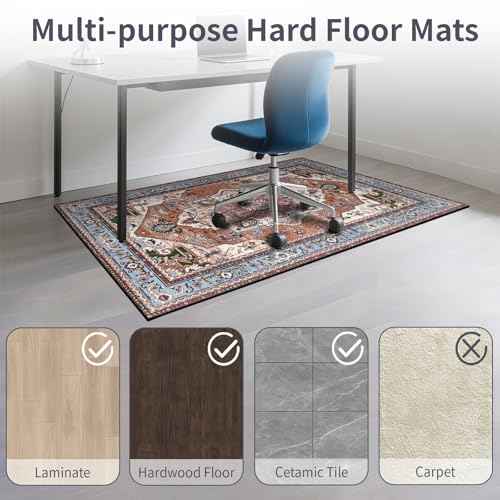 Office Chair Mat for Hardwood Floor, 36" x 48" Heavy Duty Desk Chair Mat for Hard Floors, Under Desk Rug for Rolling Computer Chair,Anti-Slip, Washable