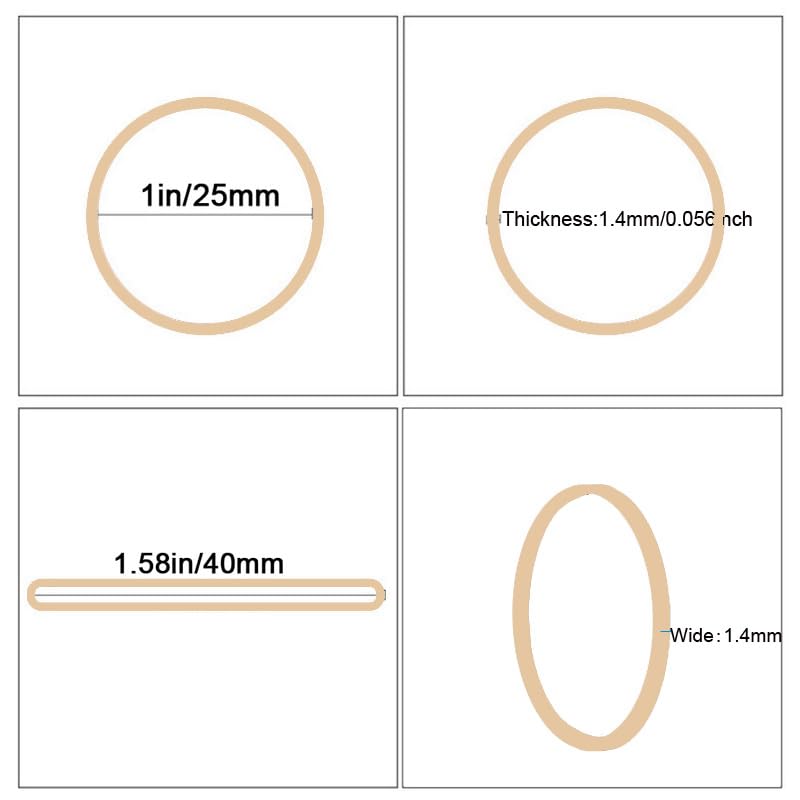 AIWOQI Beige 760 Pcs Rubber Bands 1in Small #12 Light Brown Set