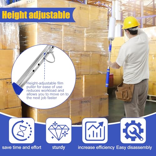 Long Handle Pallet Stretch Wrap Dispenser, Film Packing Machine,