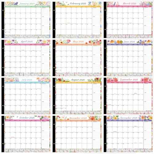 Desk Calendar 2026-2027, 22" x 17" 18 Month Wall Calendar Runs from January 2026 to June 2027 Large Desktop Calendar for Home Office Planning Personal Organisers, Flower Style