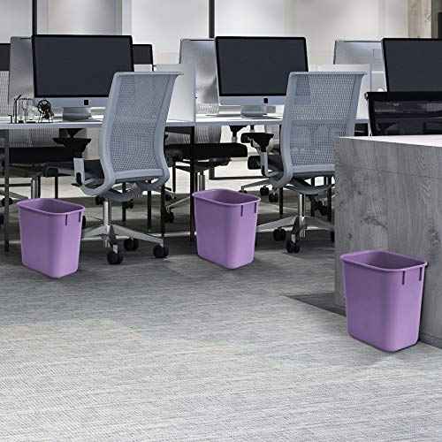 Acrimet Wastebasket, Deskside Bin, 3.25 Gallon/13 Quart/ 12 Liter (Plastic) (Purple Color) (Set of 4)