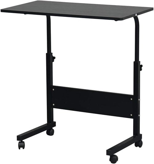 Skiennix Adjustable Height Mobile Computer Desk - Portable Rolling Laptop Stand Cart | Compact Design