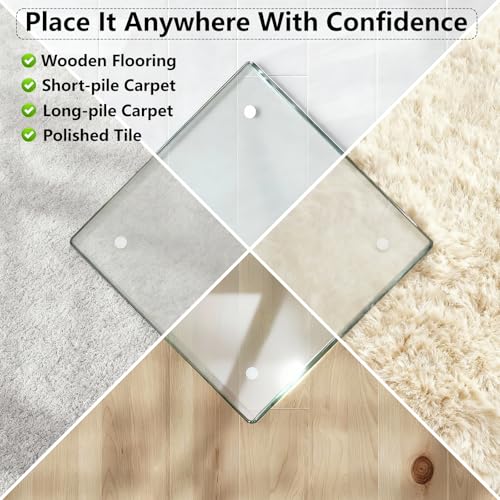 30x48 Tempered Glass Chair Mat for Carpet & Hard Floors - Transparent by MYSUNORIA (30"x48")