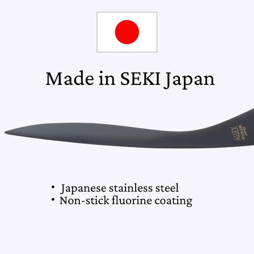 ALLEX Letter Opener Black 6.7" Sword Envelope Opener Knife, Japanese Stainless Steel Blade [Non-Stick Fluorine Coating], Mail Opener Paper Knife Tool All Metal, Made in Japan