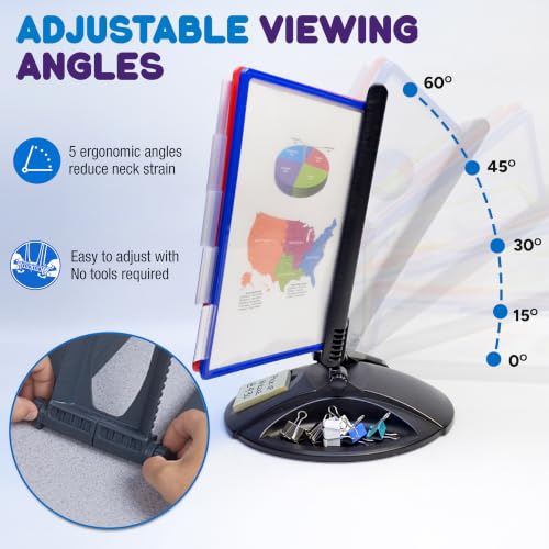 Ultimate Office AdjustaView Supply Base Desk Organizer with Colored Pockets