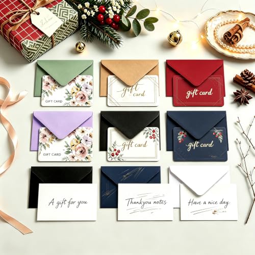 YINUOYOUJIA 100 Pack White Gift Card Envelopes 4 x 2.75 Inch Mini Business Card Holders