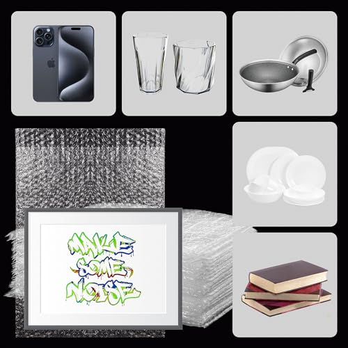 100PCS Clear Bubble Pouches Wrap Bags, 8 x 12 Inch Bubble Out Bag Pouch for Packing & Shipping, Double Layer Bubble Cushion Wrap Bags Protective Bubble Pouches Bags for Moving and Storage