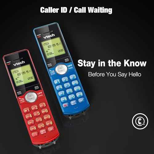 VTech 2-Handset Cordless Phone for Home with Caller ID/Call Waiting, Landline Phones, Illuminated Keypad, Full Duplex Speakerphone, ECO & Quiet Mode, Wall Mount | CS6919-2R