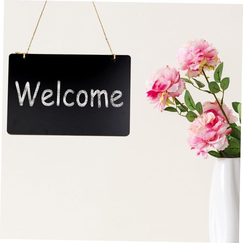 FAVOMOTO 5pcs Small Hanging Chalkboard Signs Double-Sided Wooden Message Boards for Indoor Decor Blackboard with Construction for Sharing Messages and Creative Displays