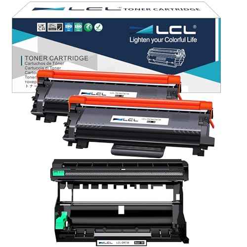 LCL TN760 Toner Cartridge and DR730 Drum Unit Replacement for Brother TN-760 TN730 DR-730 DR 730 for HL-L2350DW HL-L2390DW HL-L2395DW MFC-L2710DW MFC-L2750DW DCP-L2550DW Printer (2 Toners and 1 Drum)