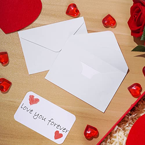 White Gift Card Envelopes 2.7 x 4 Inch - 100 Sets with Blank Cards, Jiebor