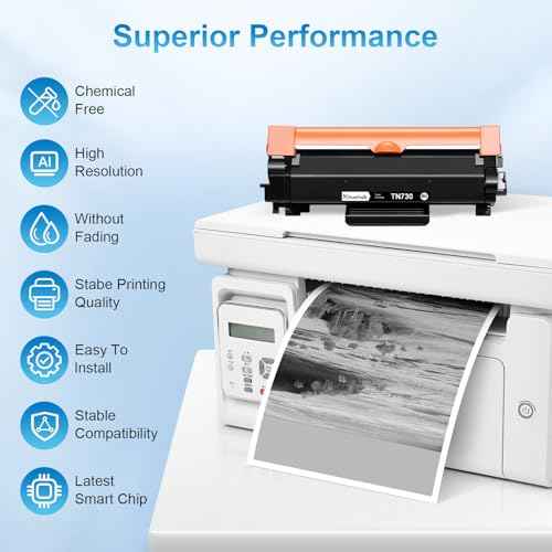 TN730 Black Toner Cartridge Replactment for Brother TN-730 TN730 Toner for DCP-L2550DW HL-L2350DW HL-L2370DW HL-L2390DW HL-L2395DW MFC-L2710DW MFC-L2750DW Printer, 2-Pack