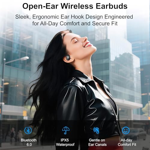 MINISO X15PRO Open Ear Bluetooth Earbuds White - 40H Playtime IPX5 Waterproof, HiFi Stereo, AI Translation