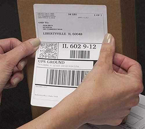 [4 Stacks, 4000 Labels] RBHK Fanfold Labels 4x6 Direct Thermal Shipping Labels, White Perforated Mailing Postage Labels, Permanent Adhesive, Zebra Compatible, 1000 Labels per Stack