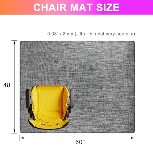 Azadx Office Chair Mat for Hardwood Floor 48" x 60" Heavy Duty Chair Mat for Hardwood Floors Slip Resistant Floor Protector for Home Office Computer Desk Chair Mat for Rolling Chairs, Dark Grey