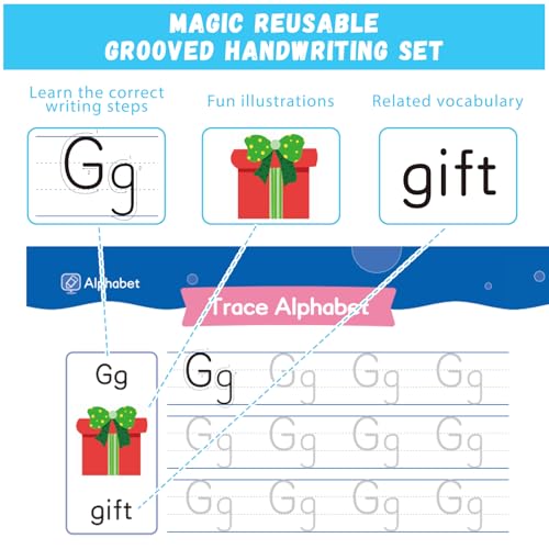 Rohelm Reusable Handwriting Practice Books for Kids 3-8 – Letter, Number & Math Tracing