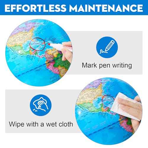 GOCHANGE Globe for Kids Learning, 10" Geography Educational Globe with Thickened Stand - More Stable for Children & Teachers, 360¡Æ Spinning Educational Tools & Desk Decorations & Gifts