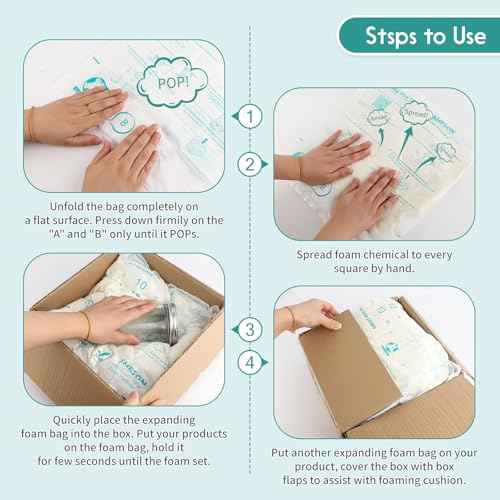 Foam Bags for Shipping - 20 PCS 14¡¿16 Inch Expanding Foam Packaging, Protective Packaging Cushioning Pads for Fragile Items, Electronics, Glassware