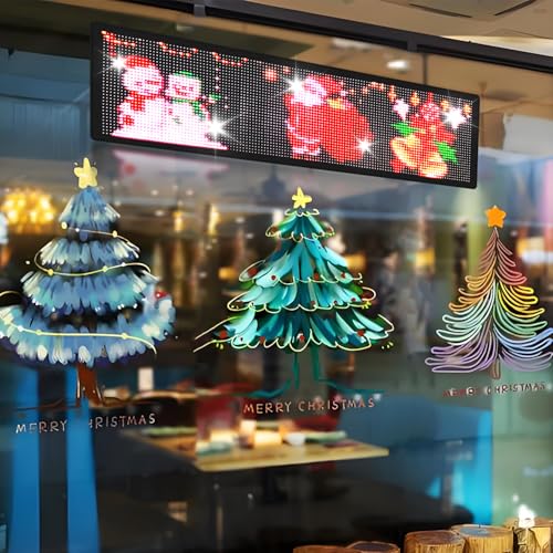 LED Sign, 28''x5''Huge Bright Pre-Made Animations & Text Programmable Led Car Sign, Open Sign, Scrolling Huge Bright Advertising Bluetooth APP Control LED Sign for Car| Store | Christmas