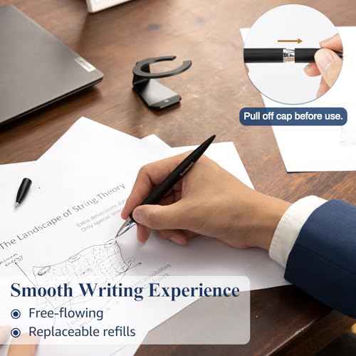 Magnetic Levitation Pen, Metal Luxury Gifts for Men,Futuristic Floating Gel Ink Pen, Cool Tech Gadgets for Women,Unique Office Gifts Desk for Boss,Partner,Tutor (Black)