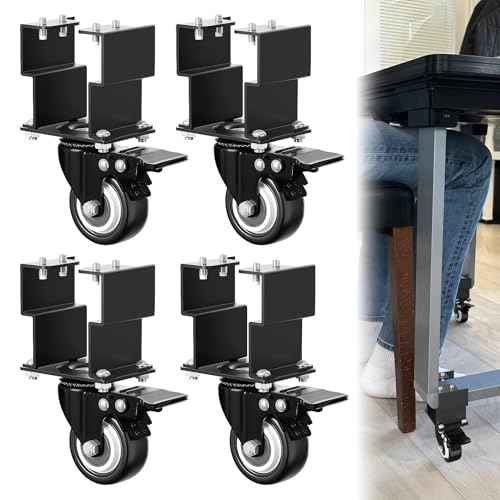 Riser Casters Compatible with Arcade1UP Infinity Table£¬360¡Æ Swivel Casters for Raising The Table Height, Heavy Duty Plate Caster- Load 200lbs(Set of 4)