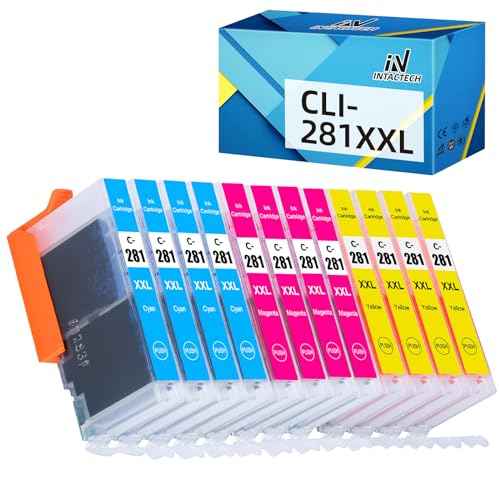 CLI-281 XXL Cyan/Magenta/Yellow-3 Color Ink Cartridges Compatible with Canon 281XXL CLI281 Value Pack Work for Pixma TS6120 TS8120 TR7520 TR8520 TS9120 TS6220 TS8220 TS9520 TS9521C