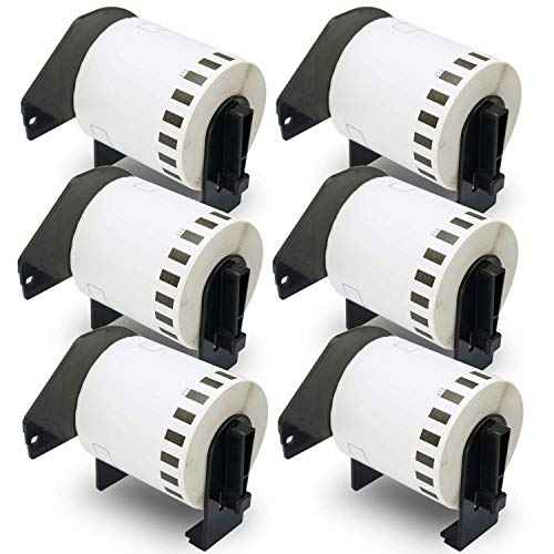 BETCKEY - Compatible Continuous Film Labels Replacement for Brother DK-2212 (2.4 in x 50 ft), Use with Brother QL Label Printers [6 Rolls]