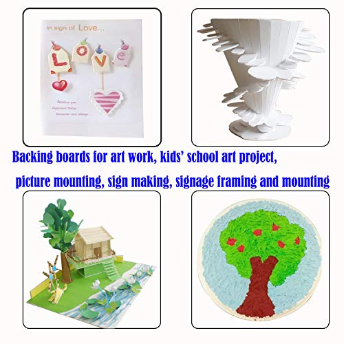 Evadow 20-Pack White Foam Core Boards 11x15in 3/16in Thick for Art & Signage