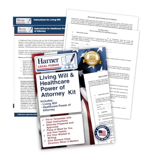 Harner Legal Forms: Healthcare Power of Attorney & Living Will Kit with HIPAA Authorization