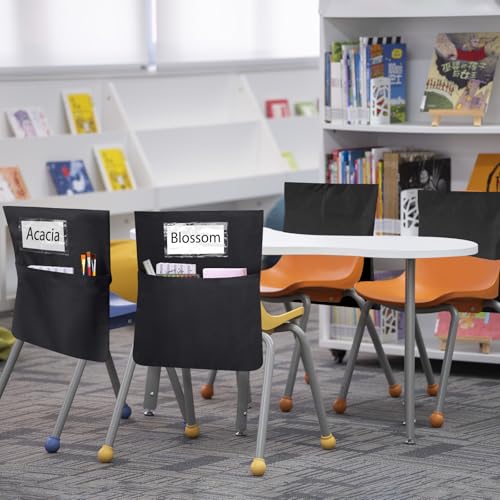Chair Pockets for Classroom 24 Pack 16.8 x 19 inches Chairback Buddy Pocket Chart Seat Back Organizer Student Storage with Lable Slot for Classroom Kindergarten School Home (24)