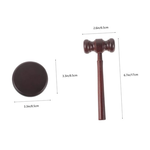 1 Set Judge Hammer Gavel Sound Block Judge Costume Accessories Law Gavel Judge Gavel and Block Judge Auction Hammer Court Gavel Law Graduate Wood Decorations Child Cosplay