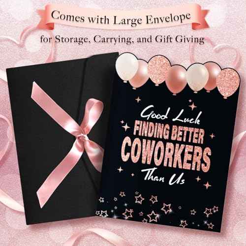 Large Good Luck Finding Better Coworkers Than Us Farewell Greeting Card£¬Rose Gold Jumbo We Will Miss You Goodbye Good Luck Retirement Going Away Card for Coworker Friend£¬Gifts for Colleague Leaving