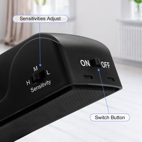 Rosoenvi 2 Pack Door Stop Alarm, Door Stopper with 120DB Security Alarm, Floor Wedge Door Stop Siren, Door Security Devices for Traveling, Apartment, Hotel and Home, Black