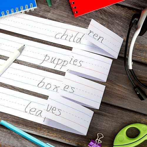 Chell White Sentence Strips Cardstock 3¡± x 24¡±, Thick Ruled Word Writing Paper for Teacher Supplies, Classroom and Home, Pack of 100