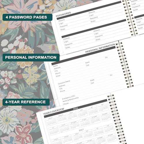 Monthly Planner 2026-2028 - 3 Year Planner/Calendar 2026-2028, JAN 2026 - DEC 2028, 9" x 11", 3 Year Calendar 2026-2027-2028 monthly planner with 36 Monthly Tabs, Notes Pages, Inner Pocket - Floral