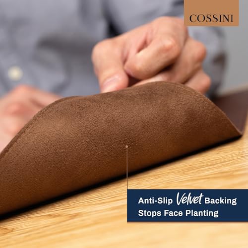 Cossini XL Brown Vegan Leather Desk Pad - Large Waterproof Mouse & Keyboard Mat