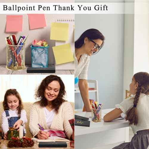 PerKoop 50 Pack Christmas Employee Thank You Pens Bulk with Gift Box, Inspirational Motivational Ballpoint Pens for Staff, Coworker, Team, Teacher, Nurse, Party Favor, Thanksgiving(Thank You Quotes)