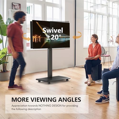 FITUEYES Rolling TV Stand with 40° Swivel, 32"-75" TV Compatibility, Black - Basic