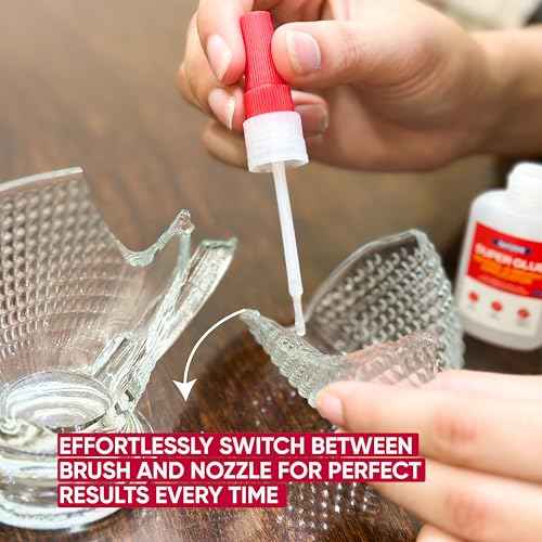 GH1200 (2-in-1) Super Glue with Brush Applicator & Nozzle, Mess Free Superglue Brush, Instant Never Dries, 3000 CPS Ca Glue, No Stain Clear Glue, Super Glue for Plastic, Rubber & More
