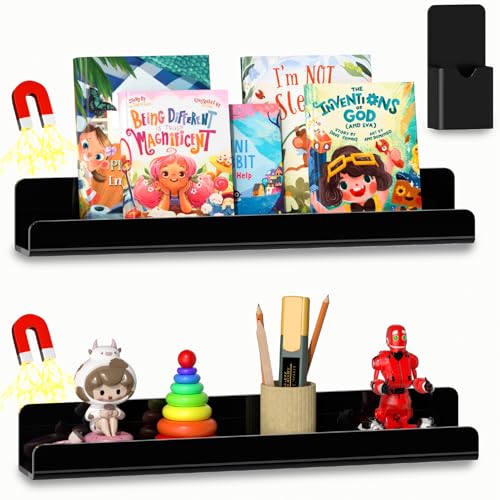 Black Magnetic Shelf with Pen Holder for Whiteboards - FUCDTEFC