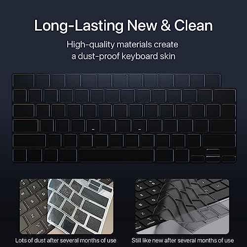 for MacBook Air 15 inch Case M4 2025 2024 2023 M3 M2 [100% Match Official Color] [Ultra Thin Armor] Hard Shell + Translucent Keyboard Cover Laptop - Midnight Clear