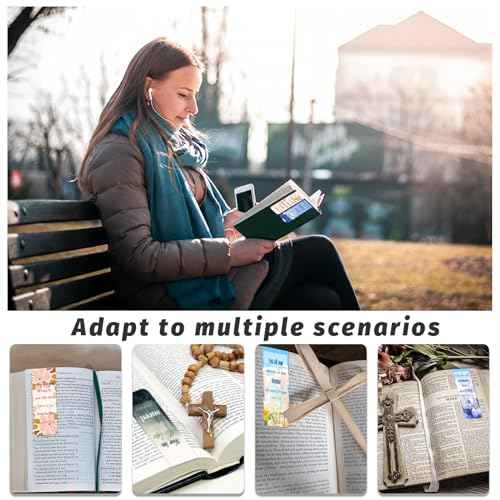 48 Piece Bible Verse Magnetic Bookmarks - Christian Scripture Inspirational Book Marks with Boxes - Religious Motivational Book Marker Prayer Page Clips for Women & Men Reading Gifts