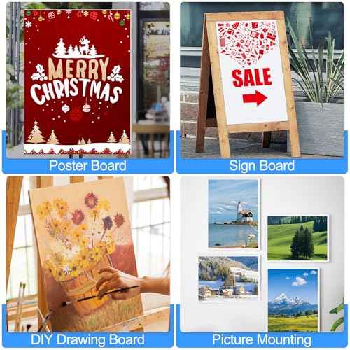 ToLanbbt 12 Pack White Foam Board, 16 x 20 x 3/16" Thick Foam Core Acid Free Poster Foamboard for Art Craft Projects, Painting, Displaying, Signage, Wedding, School