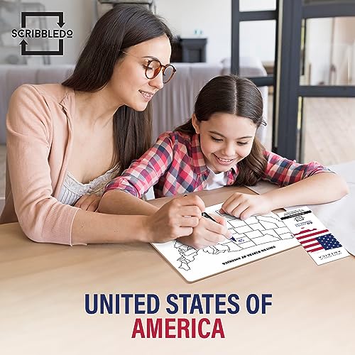 Scribbledo US Map Dry Erase Whiteboard 11x14 Inches Classroom & Travel