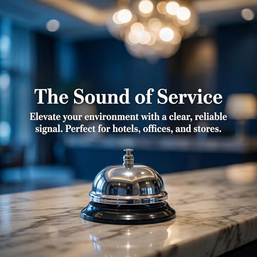 Chrome Service Call Bell - 3.4 Inch Loud Desk Bell for Hotels & Offices