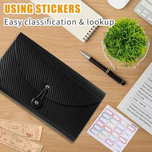 Nicecho Receipt Coupon Organizer, 13 Pockets Small Accordion File Organizer with Labels for Receipt Cards, Bill Business, Coupons Storage, 10.2X 5.1 Inches