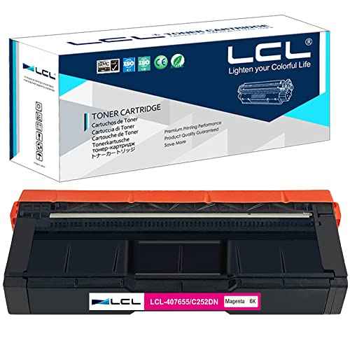 LCL Remanufactured Toner Cartridge Replacement for Ricoh 407655 sp c252dn c252sf c262dnw c262sfnw C252HA 6000 Pages (1-Pack Magenta)