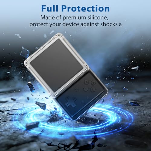 YAJOJO Clear Case Cover for RG Rotate Retro Handheld Console + 2 Screen Protectors